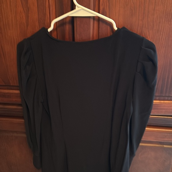 Boston Proper black wrinkle free puff sleeve top - Picture 3 of 5